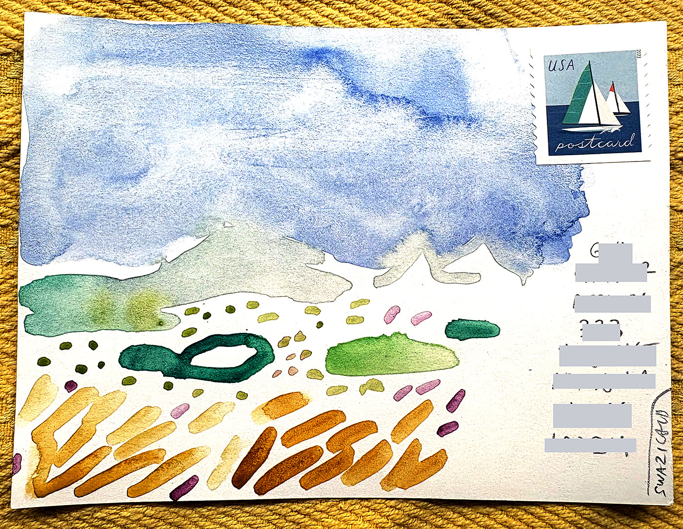 Postcard drawing sent to send cheer