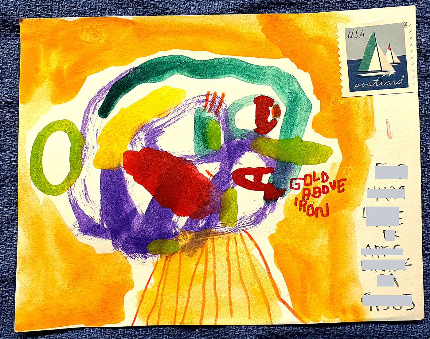 Postcard drawing sent to send cheer