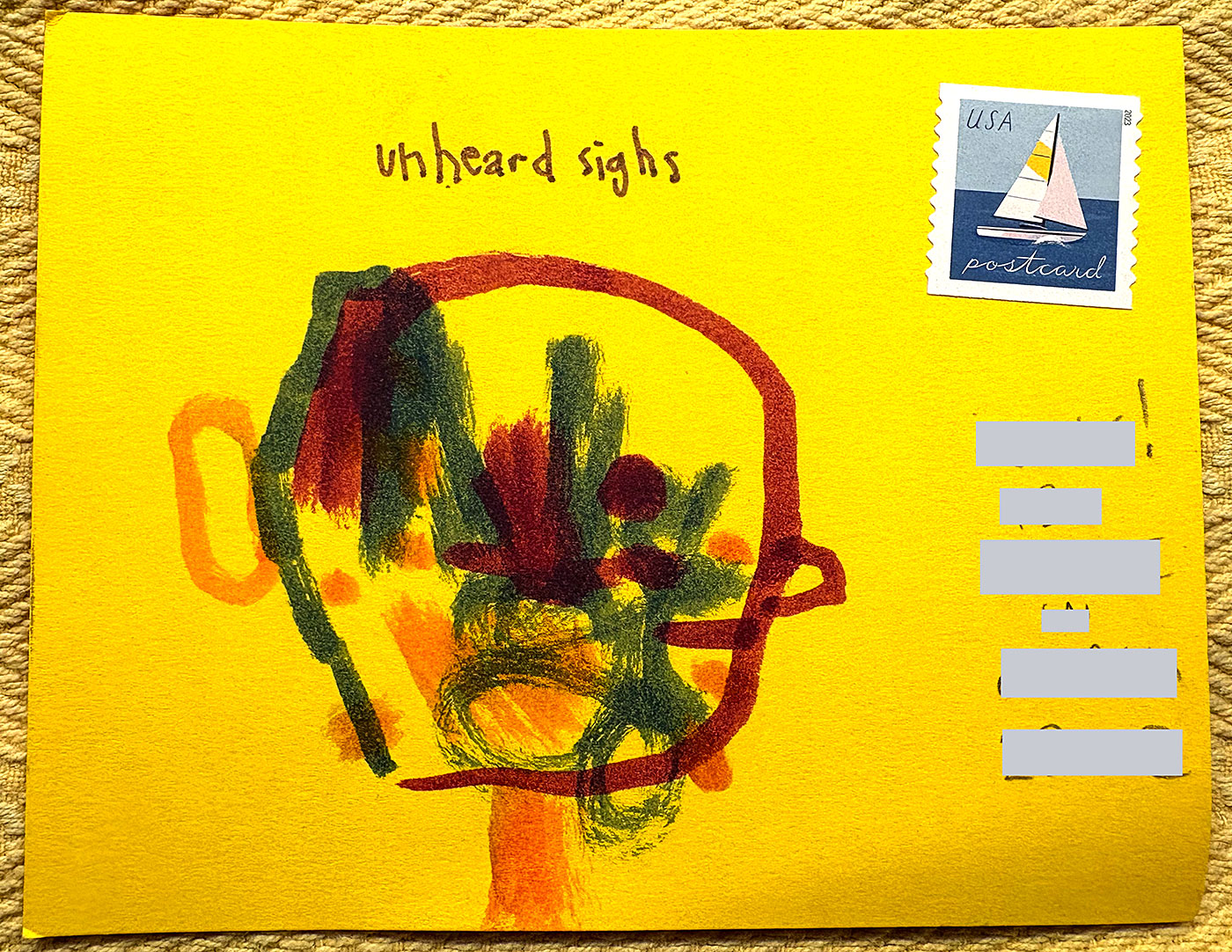 Postcard drawing sent to send cheer